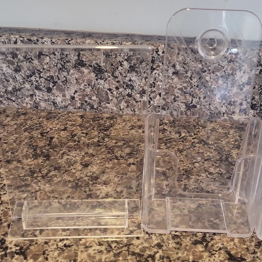 Lot of 3 clear acrylic pamphlet stands used